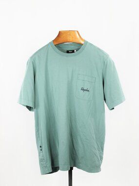 RAPHA Teal Blue Green Logo Pocket Cotton Crew Neck T-Shirt, Size XL